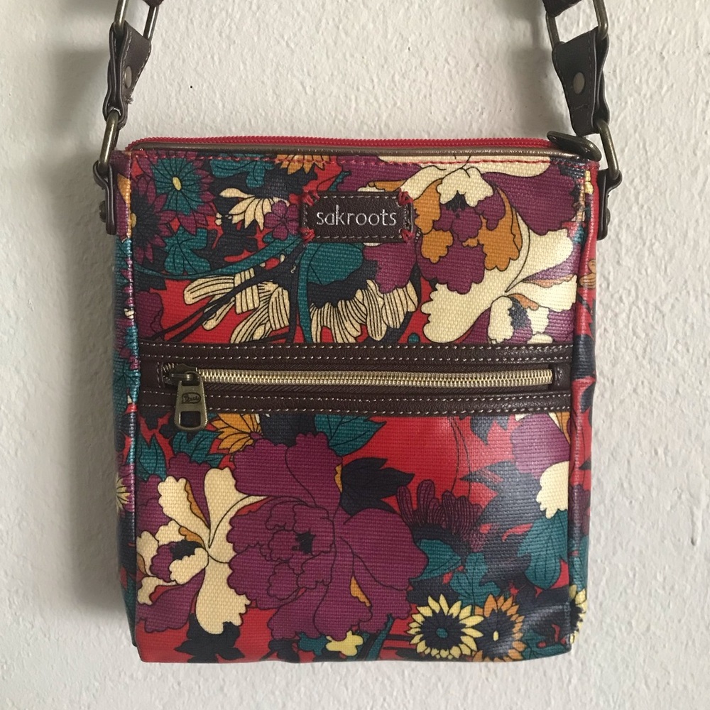 Sakroots Crimson Flower Power Crossbody